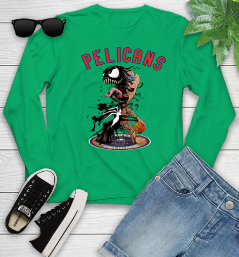 NBA New Orleans Pelicans Basketball Venom Groot Guardians Of The Galaxy Youth Long Sleeve 6