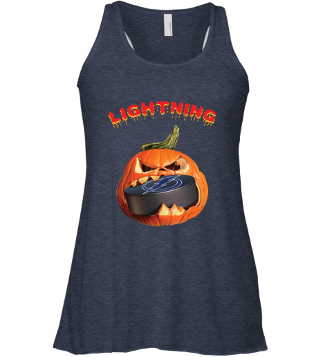 NHL Tampa Bay Lightning Halloween Pumpkin Hockey Sports nPQIxurJ4D6 flowy tank 32 95 151514 front heather navy