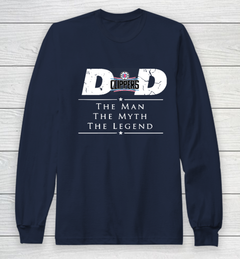 LA Clippers NBA Basketball Dad The Man The Myth The Legend Long Sleeve T-Shirt 2