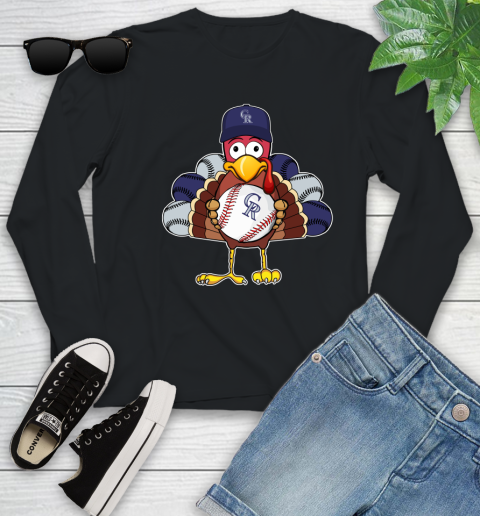 Colorado Rockies Turkey thanksgiving Youth Long Sleeve 2