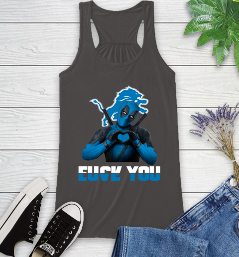 NHL Detroit Lions Deadpool Love You Fuck You Football Sports Racerback Tank 11