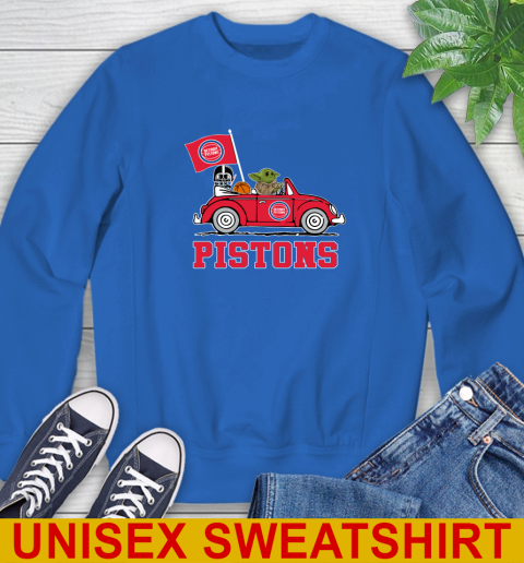 NBA Basketball Detroit Pistons Darth Vader Baby Yoda Driving Star Wars Shirt Sweatshirt 9