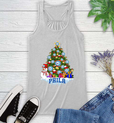 Philadelphia 76ers Merry Christmas NBA Basketball Sports Racerback Tank