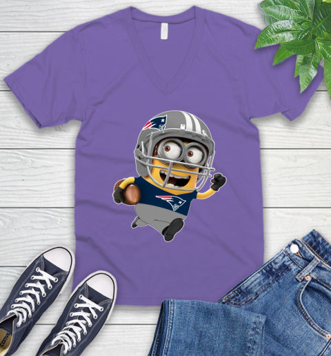 NFL New England Patriots Minions Disney Football Sports V-Neck T-Shirt 10