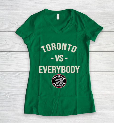 Toronto Raptors Vs Everybody Women's V-Neck T-Shirt 3