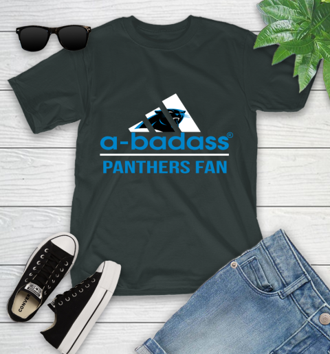 NFL A Badass Carolina Panthers Fan Adidas Football Sports Youth T-Shirt 6