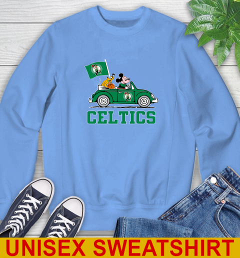 NBA Basketball Boston Celtics Pluto Mickey Driving Disney Shirt Sweatshirt 11