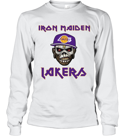 NBA Los Angeles Lakers Iron Maiden Rock Band Music Basketball Long Sleeve T-Shirt