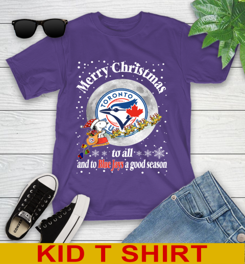 Toronto Blue Jays Merry Christmas To All And To Blue Jays A Good Season MLB Baseball Sports Youth T-Shirt 3