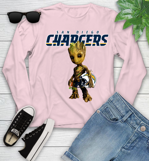 Los Angeles Chargers NFL Football Groot Marvel Guardians Of The Galaxy Youth Long Sleeve 10