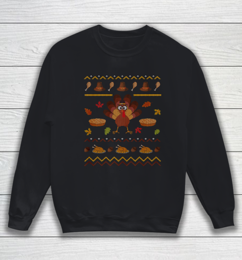 Ugly Christmas Sweater Thanksgiving Turkey Funny Holiday Sweatshirt