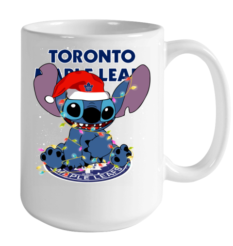 Toronto Maple Leafs NHL Hockey noel stitch Christmas Color Changing Mug 15oz 2