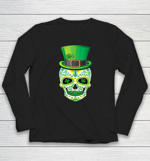 Skull St Patricks Day Irish Funny Saint Patricks Day Of Dead Long Sleeve T-Shirt