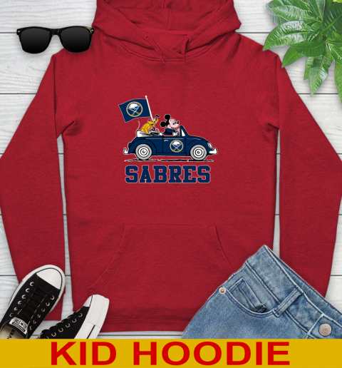 NHL Hockey Buffalo Sabres Pluto Mickey Driving Disney Shirt Youth Hoodie 11