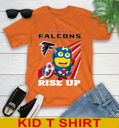 NFL Football Atlanta Falcons Captain America Marvel Avengers Minion Shirt Youth T-Shirt 8