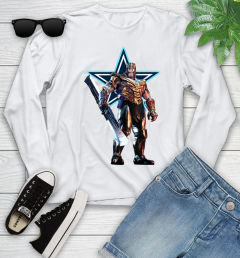 NFL Thanos Gauntlet Avengers Endgame Football Dallas Cowboys Youth Long Sleeve