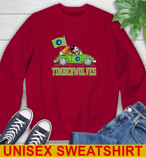 NBA Basketball Minnesota Timberwolves Pluto Mickey Driving Disney Shirt Sweatshirt 7