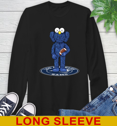NFL Football Los Angeles Rams Kaws Bff Blue Figure Shirt Long Sleeve T-Shirt 2
