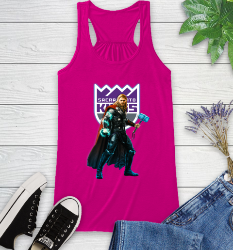 NBA Thor Avengers Endgame Basketball Sacramento Kings Racerback Tank 8
