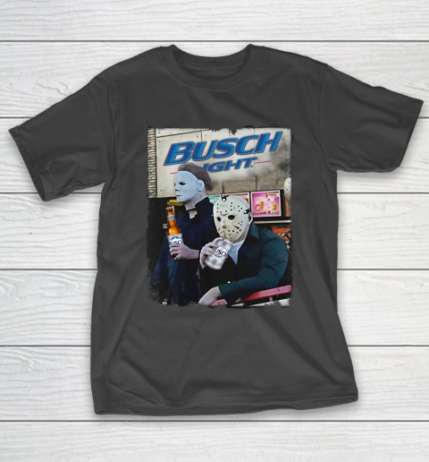 Michael Myers And Jason Voorhees Busch Light Halloween T-Shirt