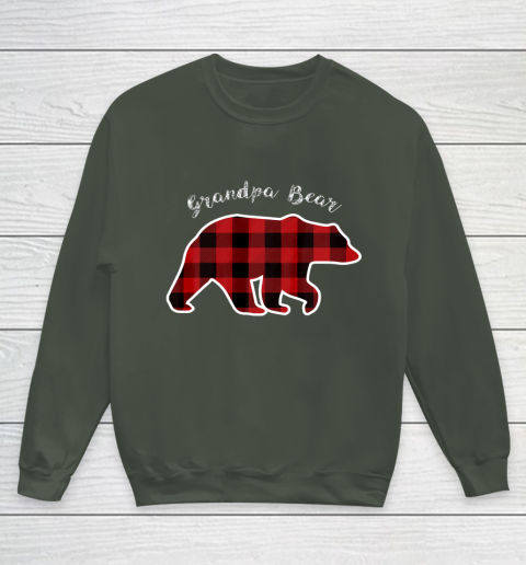 GRANDPA BEAR Men Red Plaid Christmas Pajama Family Gift Youth Sweatshirt 8