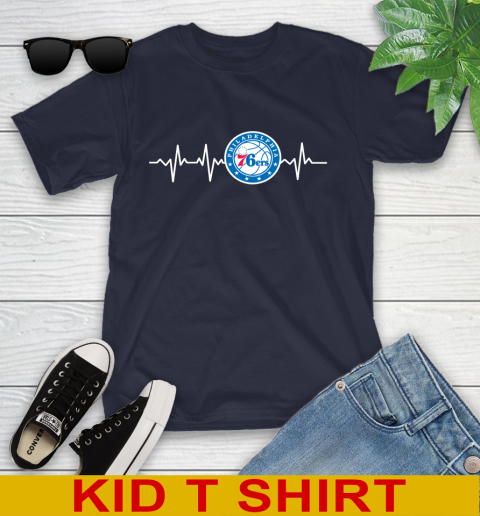 Philadelphia 76ers NBA Basketball Heart Beat Shirt Youth T-Shirt 2