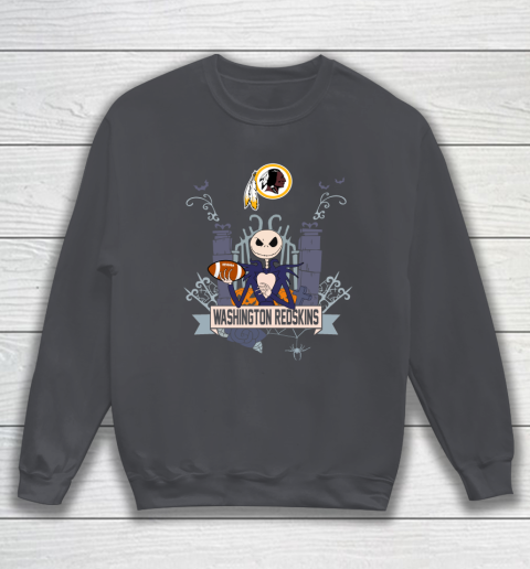 NFL Washington Redskins Football Jack Skellington Halloween Sweatshirt 4