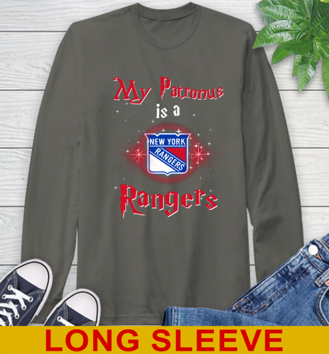 NHL Hockey Harry Potter My Patronus Is A New York Rangers Long Sleeve T-Shirt 10