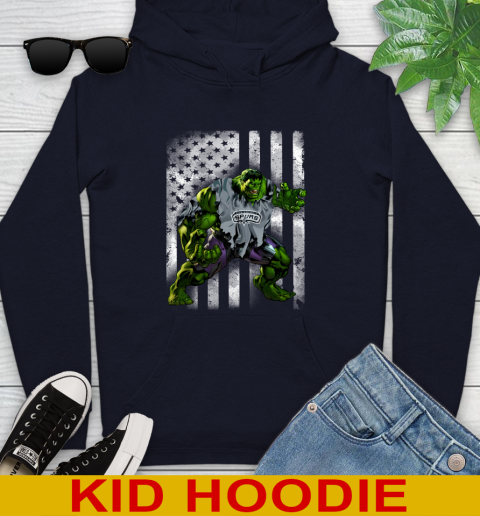 San Antonio Spurs Hulk Marvel Avengers NBA Basketball American Flag Youth Hoodie 3