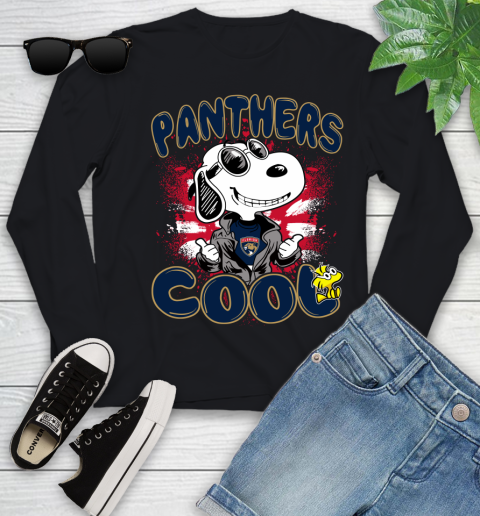 NHL Hockey Florida Panthers Cool Snoopy Shirt Youth Long Sleeve