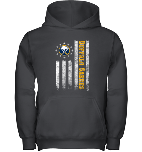 NHL American Flag Hockey Sports Buffalo Sabres Youth Hoodie