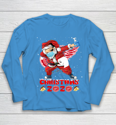 Detroit Red Wings Funny Santa Claus Dabbing Christmas 2020 NHL Youth Long Sleeve 5
