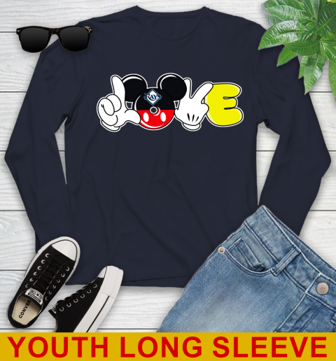 Tampa Bay Rays MLB Baseball Love Mickey Disney Sports Youth Long Sleeve 3