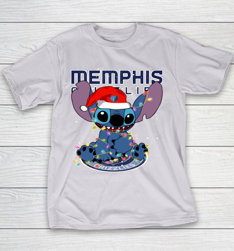 Memphis Grizzlies NBA noel stitch Basketball Christmas Youth T-Shirt 2