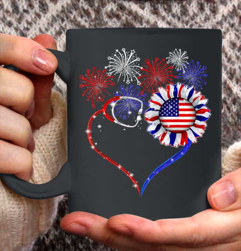 Patriotic Nurse 4th Of July American Flag Independence Day Ceramic Mug 11oz 2