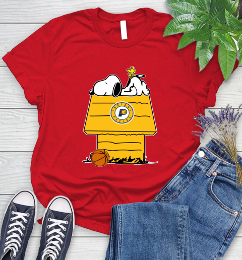 Indiana Pacers NBA Basketball Snoopy Woodstock The Peanuts Movie Women's T-Shirt 9