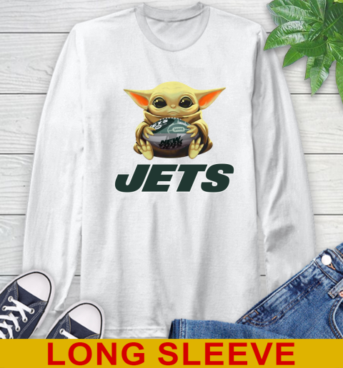NFL Football New York Jets Baby Yoda Star Wars Shirt Long Sleeve T-Shirt