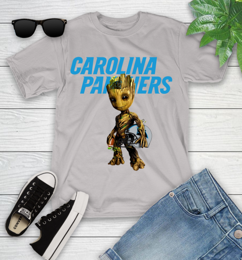 Carolina Panthers NFL Football Groot Marvel Guardians Of The Galaxy Youth T-Shirt 12