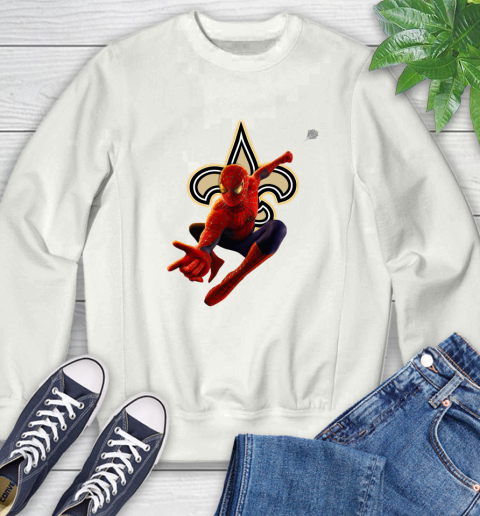 NFL Spider Man Avengers Endgame Football New Orleans Saints Sweatshirt