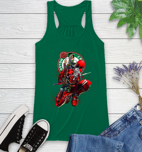 NBA Deadpool Marvel Comics Sports Basketball Boston Celtics Racerback Tank 7