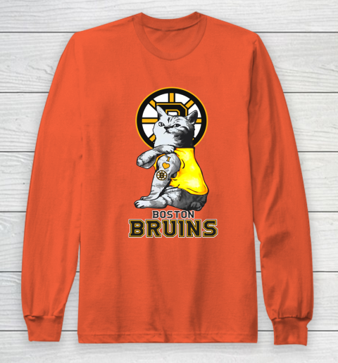 NHL My Cat Loves Boston Bruins Hockey Long Sleeve T-Shirt 3