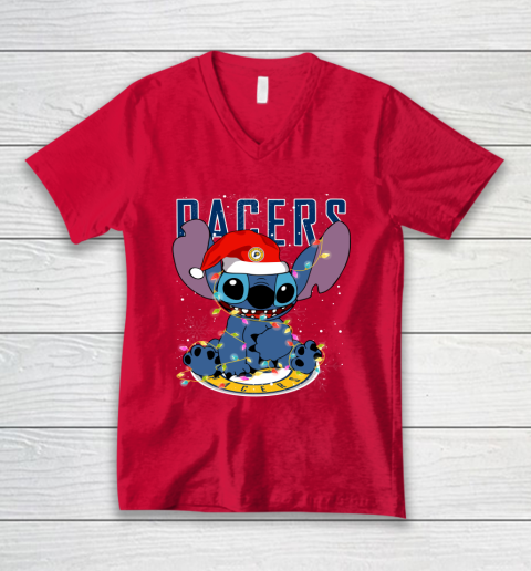 Indiana Pacers NBA noel stitch Basketball Christmas V-Neck T-Shirt 3