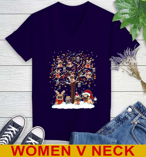 Pug dog pet lover light christmas tree shirt 75