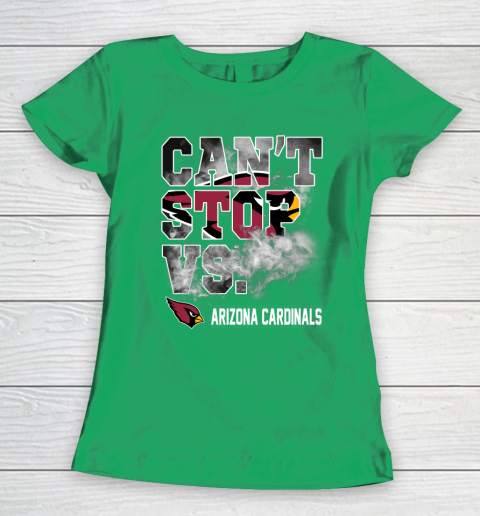 NFL Arizona Cardinals Football Can't Stop Vs Women's T-Shirt 5