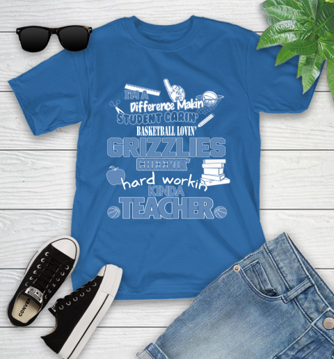 Memphis Grizzlies NBA I'm A Difference Making Student Caring Basketball Loving Kinda Teacher Youth T-Shirt 12
