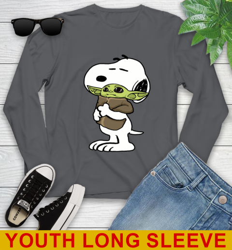 Snoopy Hugging Baby Yoda Shirt 130
