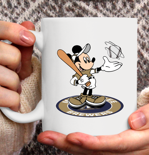 MLB Baseball Milwaukee Brewers Cheerful Mickey Disney Shirt Ceramic Mug 15oz 2