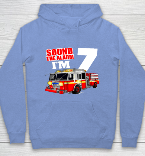 Kids Fire Truck 7th Birthday T Shirt Boy Firefighter 7 Years Old Hoodie