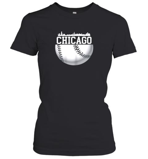 Vintage Downtown Chicago Shirt Baseball Retro Illinois State Women's T-Shirt