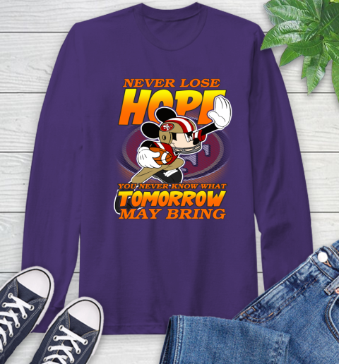 San Francisco 49ers NFL Football Mickey Disney Never Lose Hope Long Sleeve T-Shirt 5